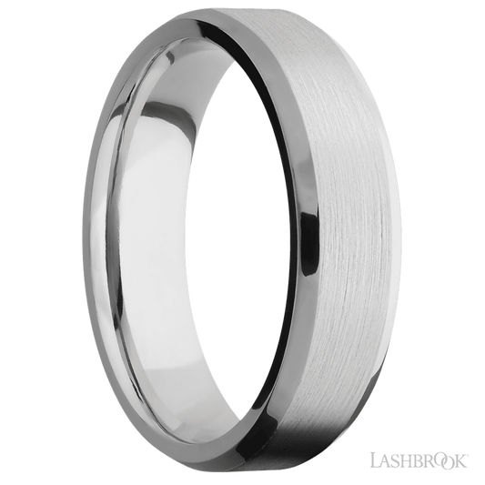 Lashbrook 6mm Beveled Cobalt Chrome Wedding Band