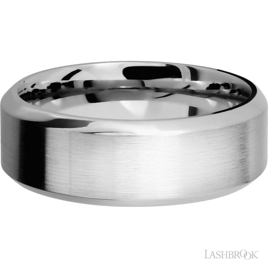 Lashbrook 8mm High Bevel Cobalt Chrome Wedding Band