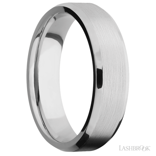 6 mm wide Beveled Platinum band.