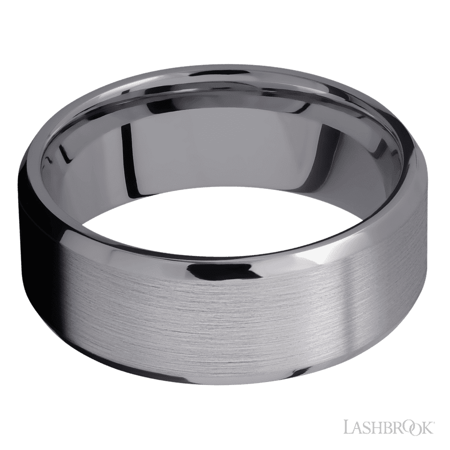 Lashbrook 8mm Beveled Tantalum Wedding Band