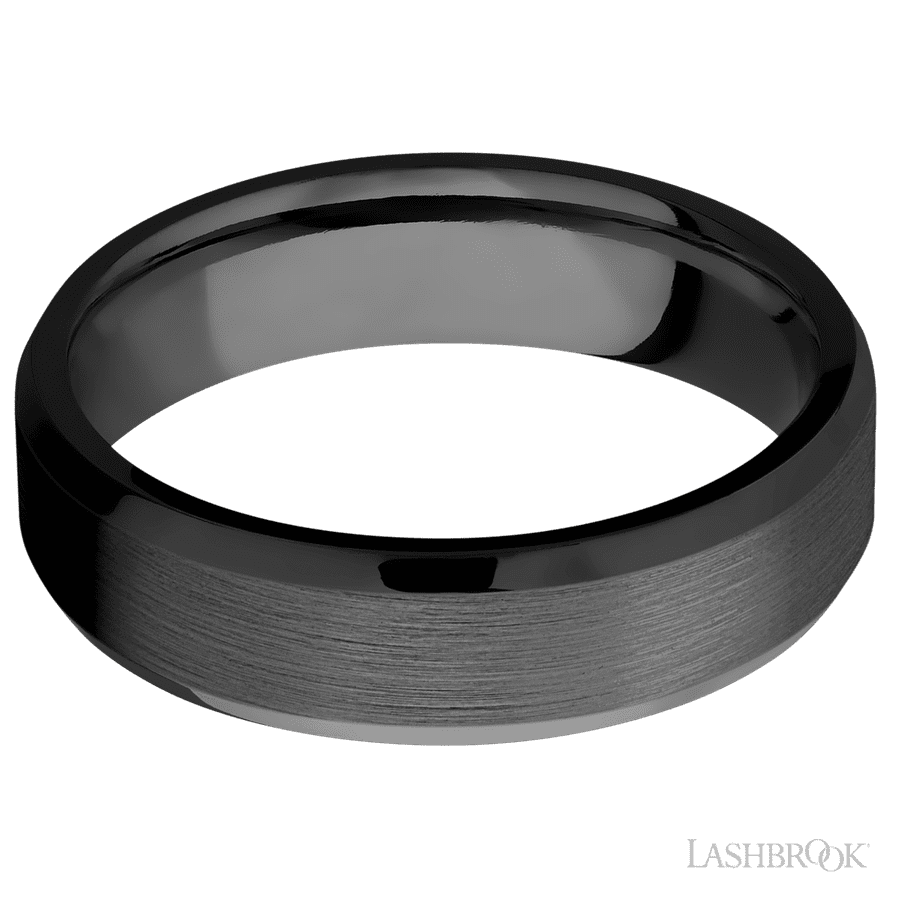 Lashbrook 6mm Beveled Zirconium Wedding Band