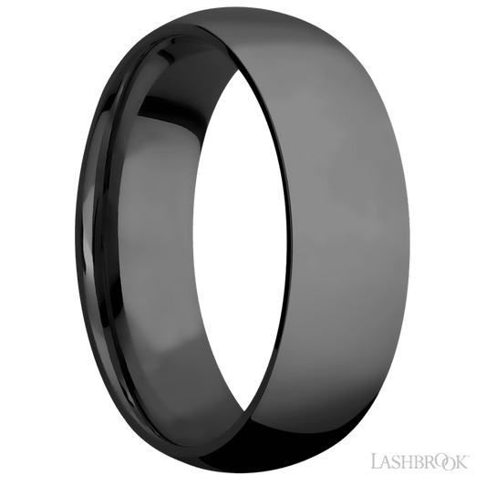 Lashbrook 7mm Domed Zirconium Wedding Band