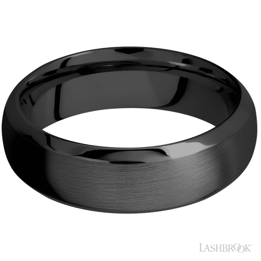 Lashbrook 7mm Domed Bevel Zirconium Wedding Band