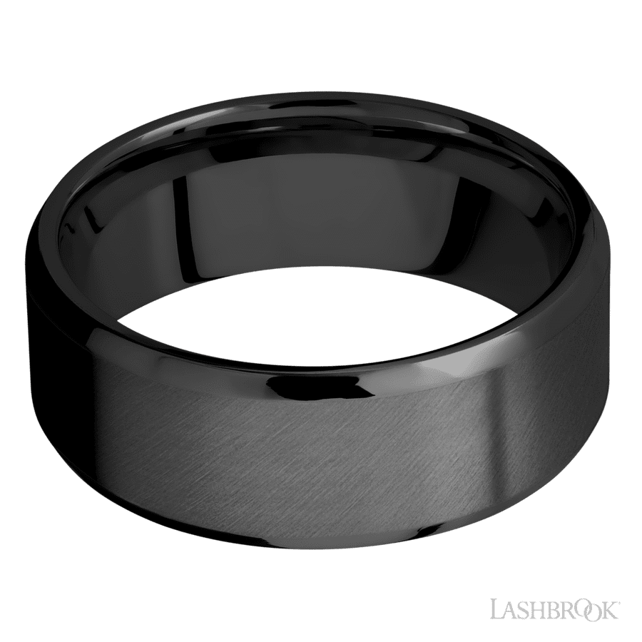 Lashbrook 8mm Beveled Zirconium Wedding Band