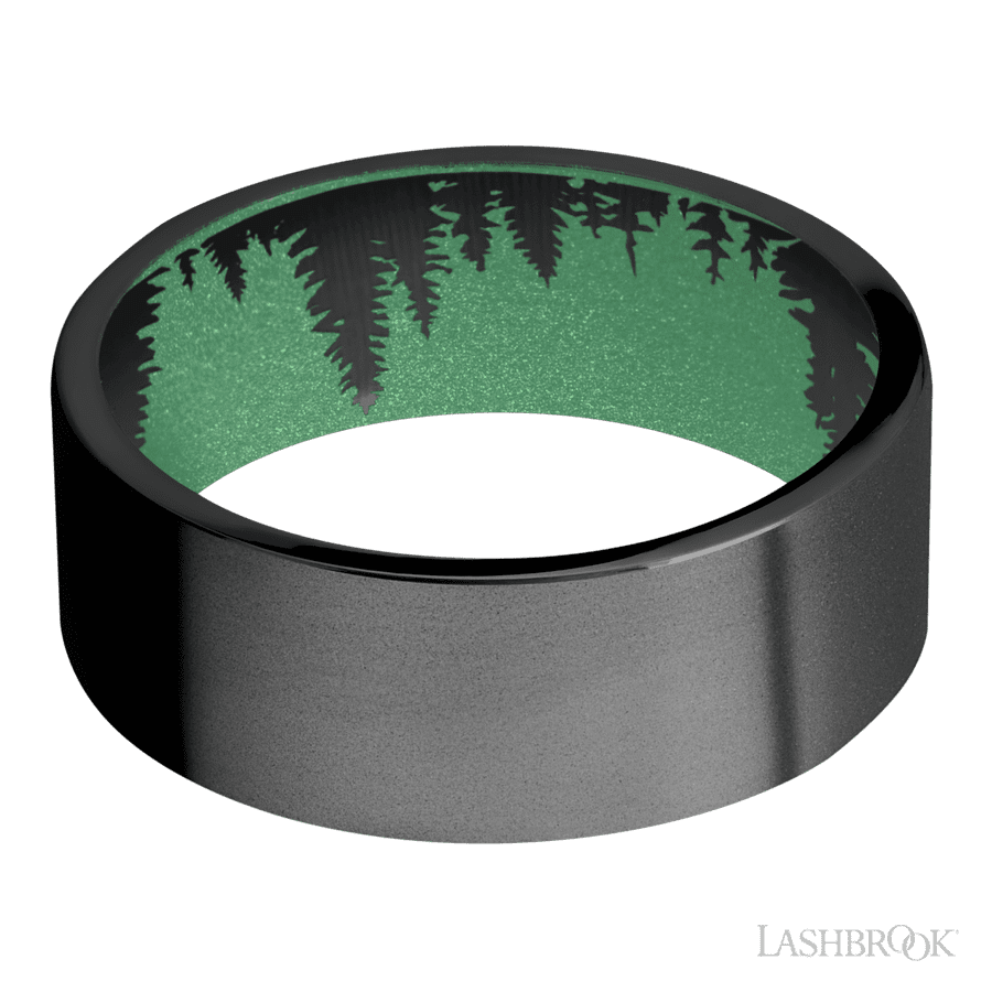 Lashbrook 8mm Flat Zirconium Wedding Band — Squatch Sleeve