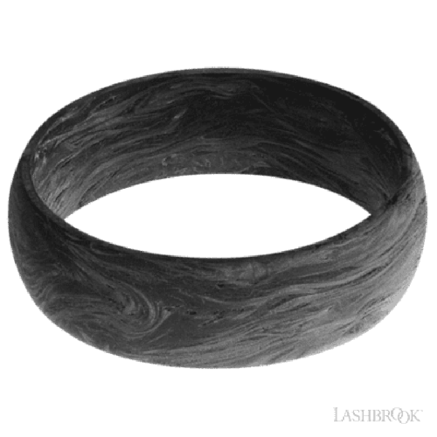 7 mm wide Domed Forged Carbon Fiber band featuring a Whiskey Barrel sleeve.