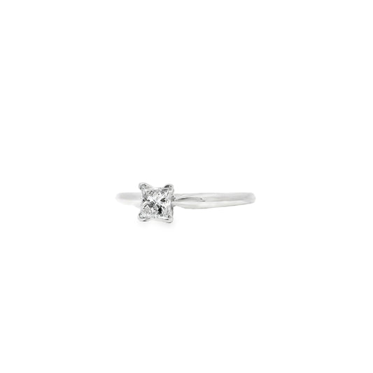 14k White Gold 0.36ct Princess Cut Diamond Solitaire Engagement Ring
