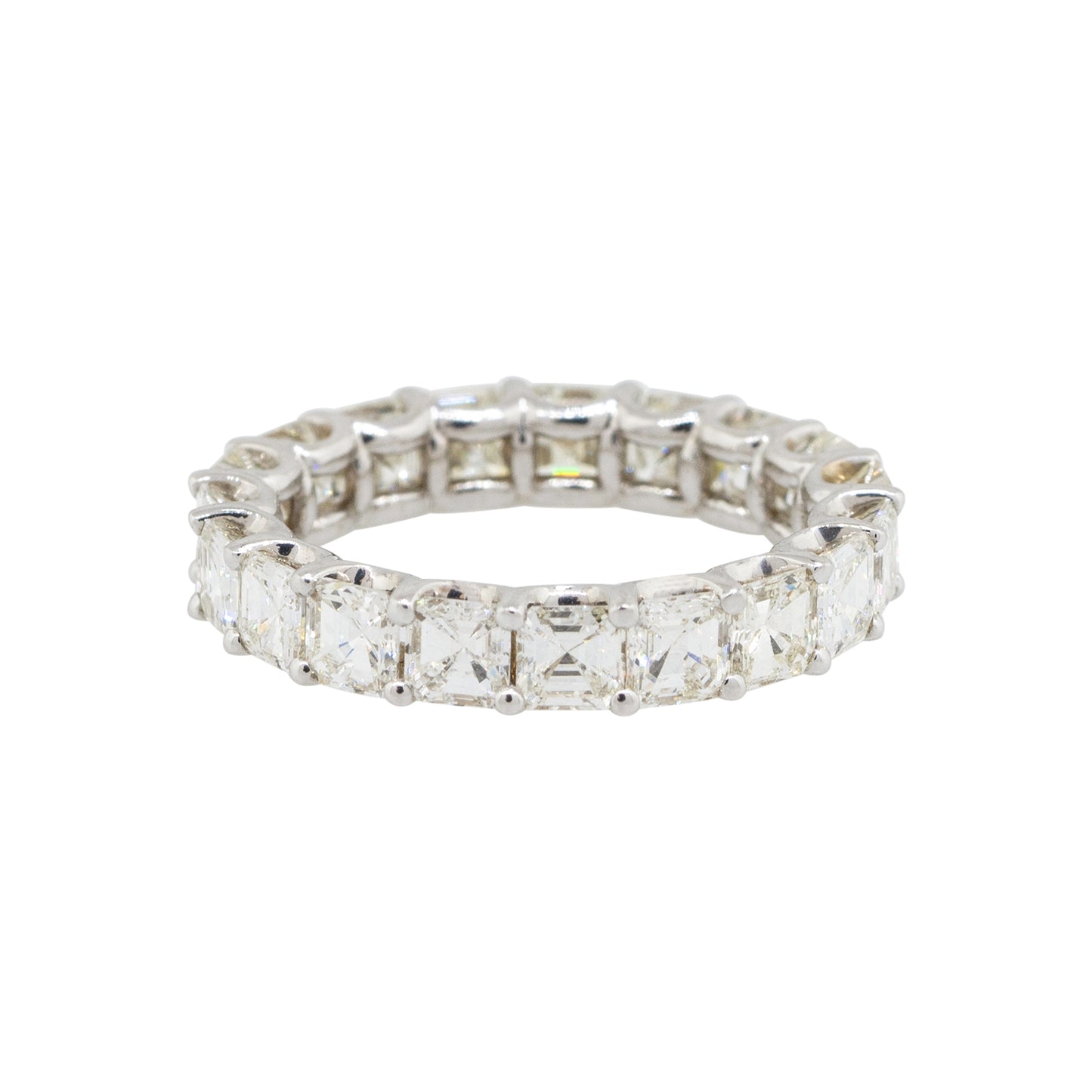 18k White Gold 4.71ctw Asscher Cut Diamond Eternity Wedding Ring