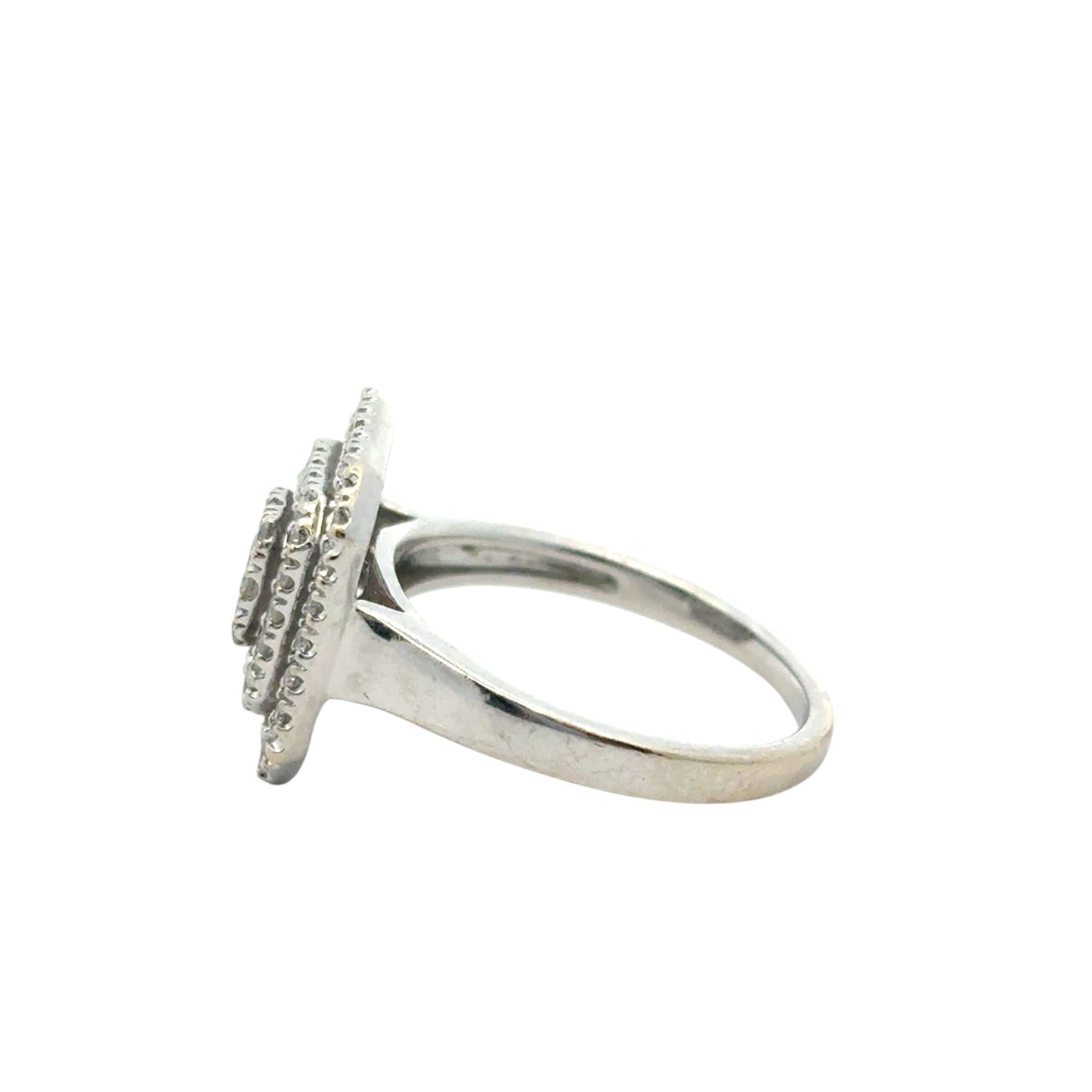 14k White Gold approx. 1.7ctw Round Pave Diamond Square Ring