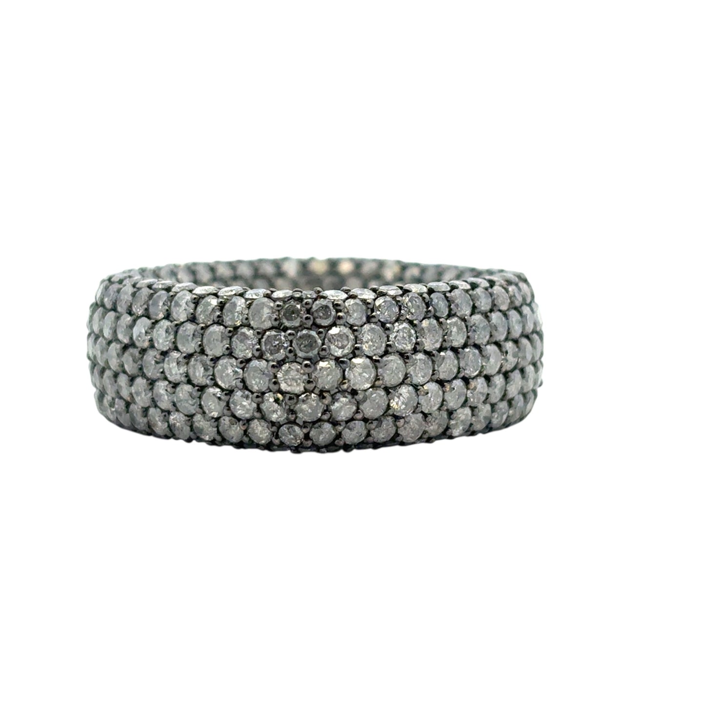 18k White Gold approx. 6.99ctw Black Diamond Square Ring