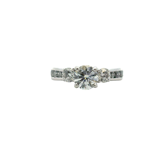 Platinum approx. 1.36ctw Natural Round Diamond Engagement Ring