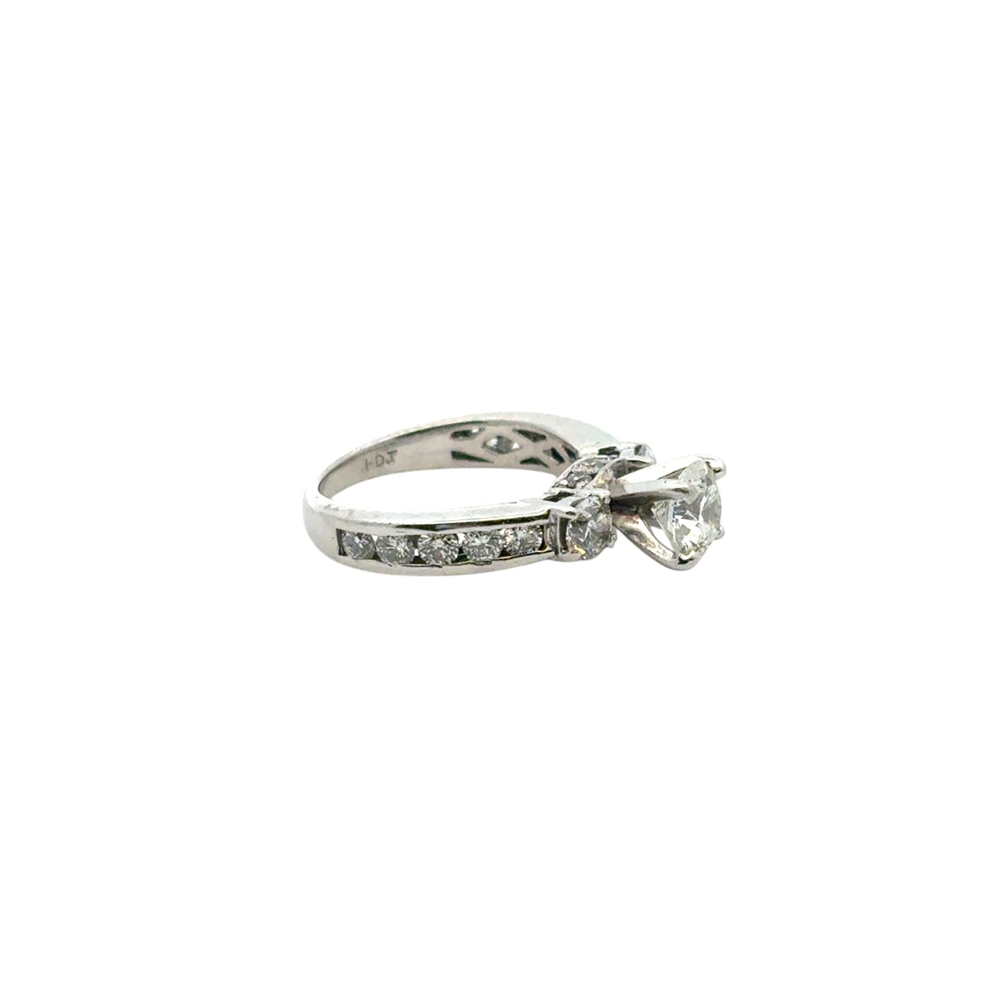 Platinum approx. 1.36ctw Natural Round Diamond Engagement Ring