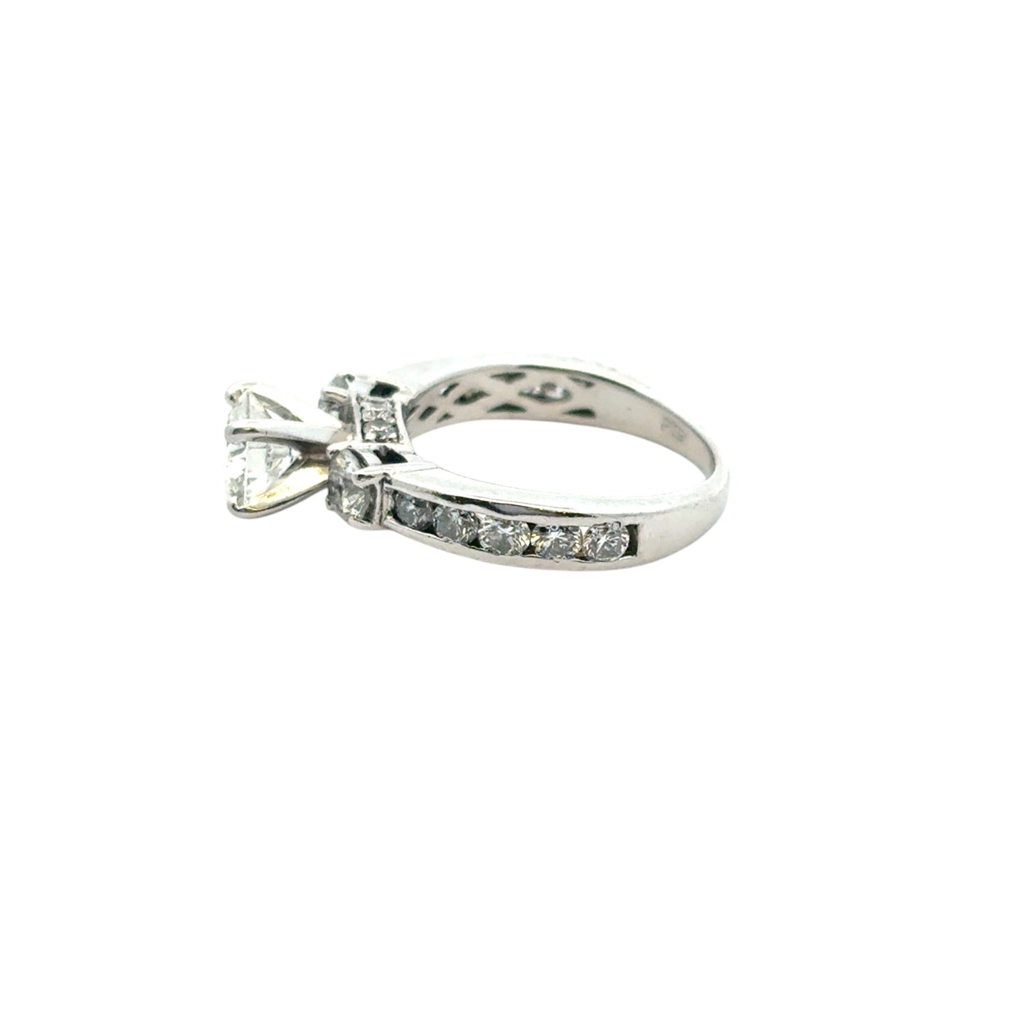Platinum approx. 1.36ctw Natural Round Diamond Engagement Ring