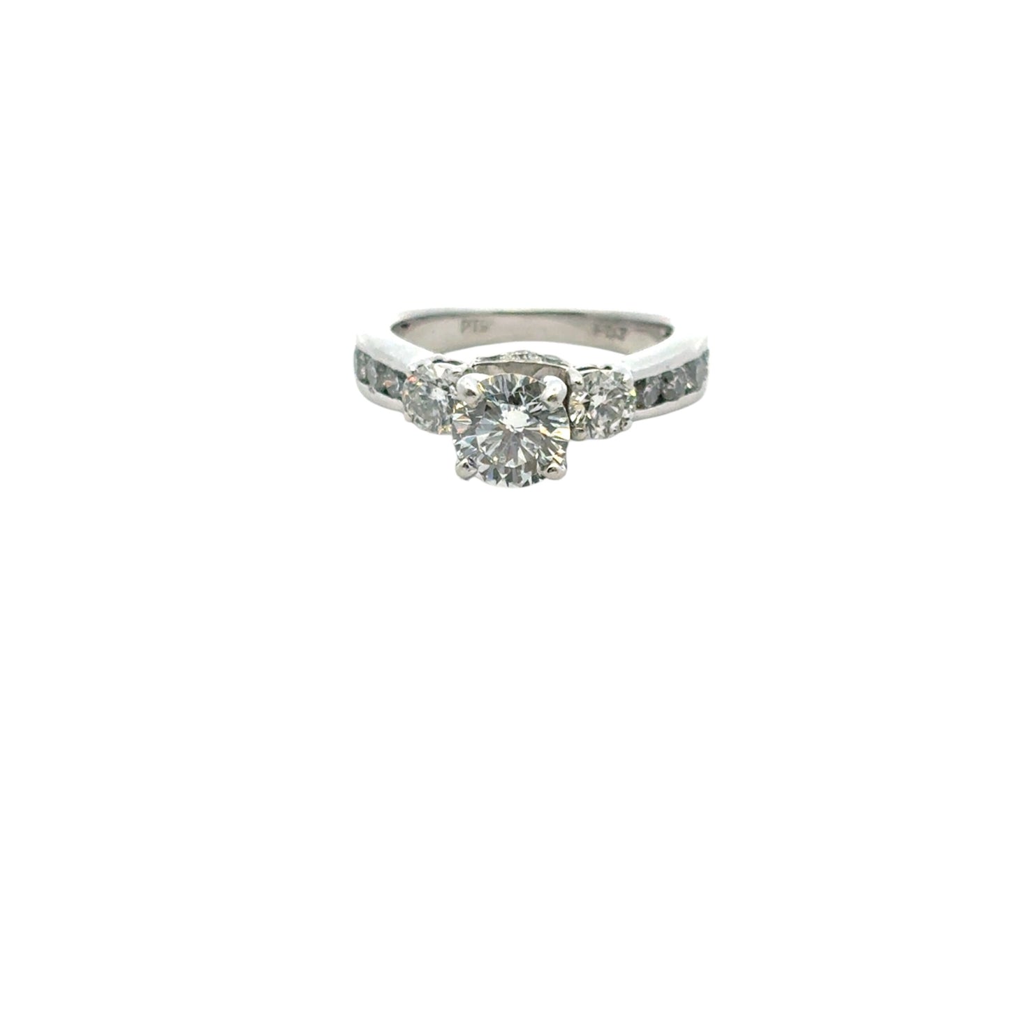 Platinum approx. 1.36ctw Natural Round Diamond Engagement Ring