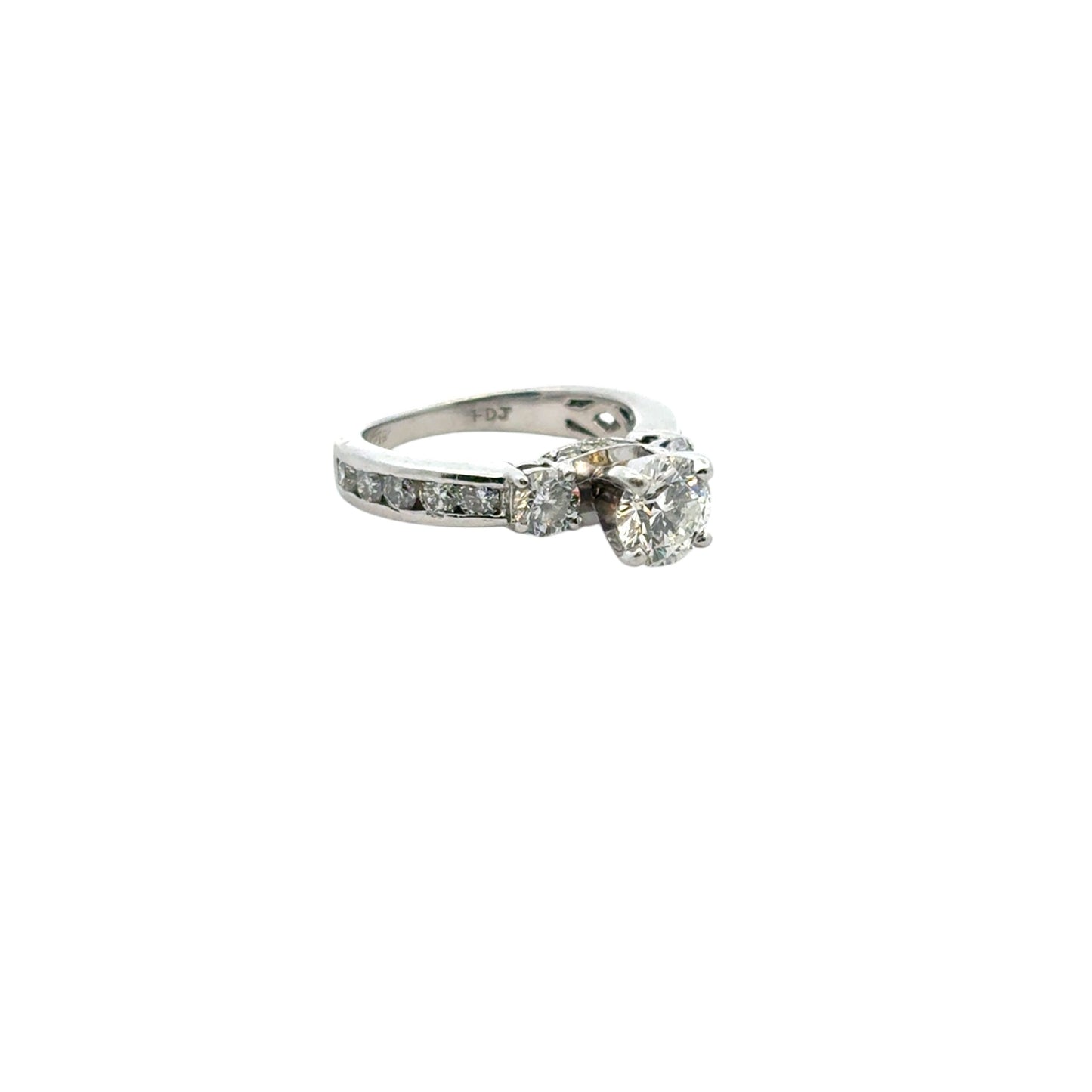 Platinum approx. 1.36ctw Natural Round Diamond Engagement Ring