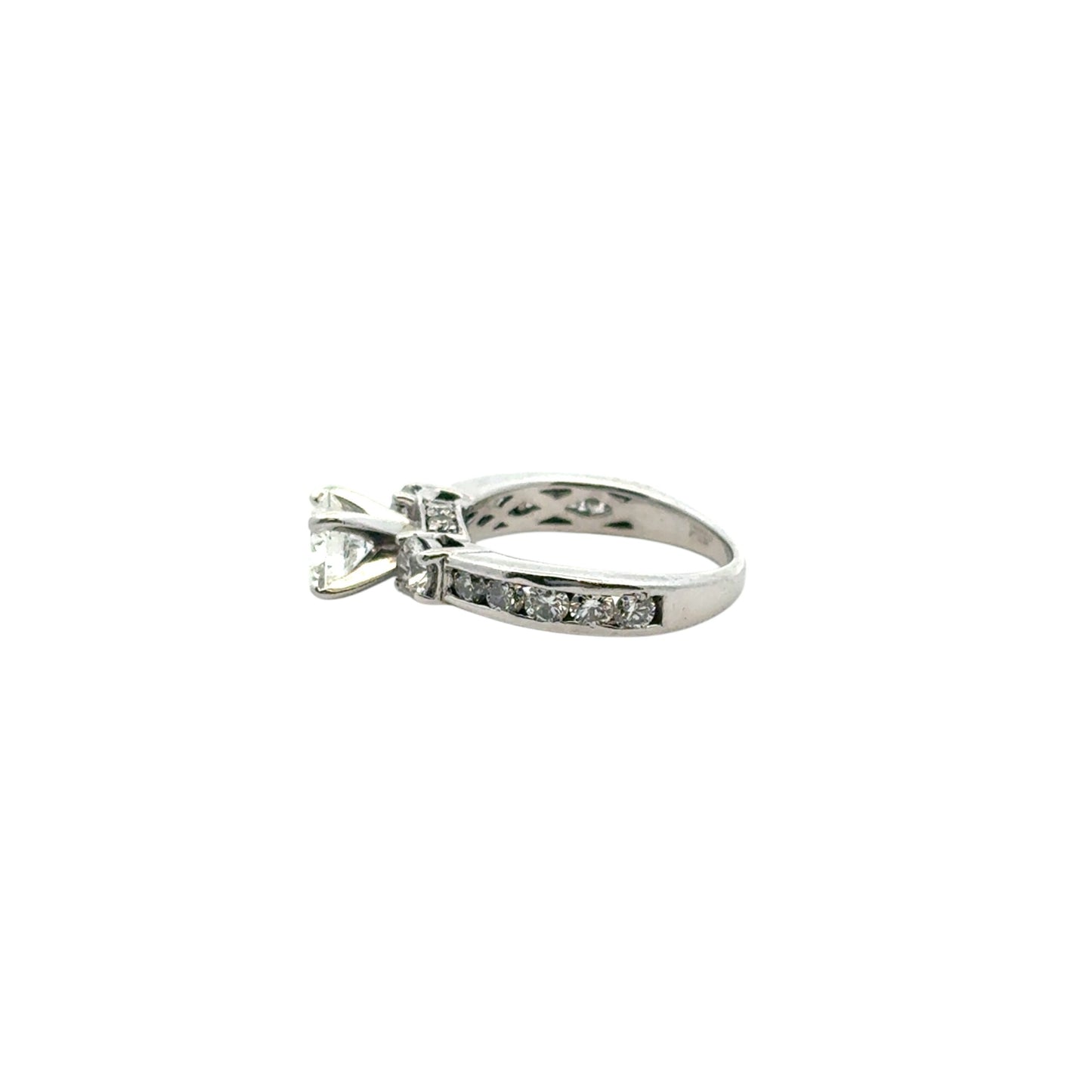 Platinum approx. 1.36ctw Natural Round Diamond Engagement Ring