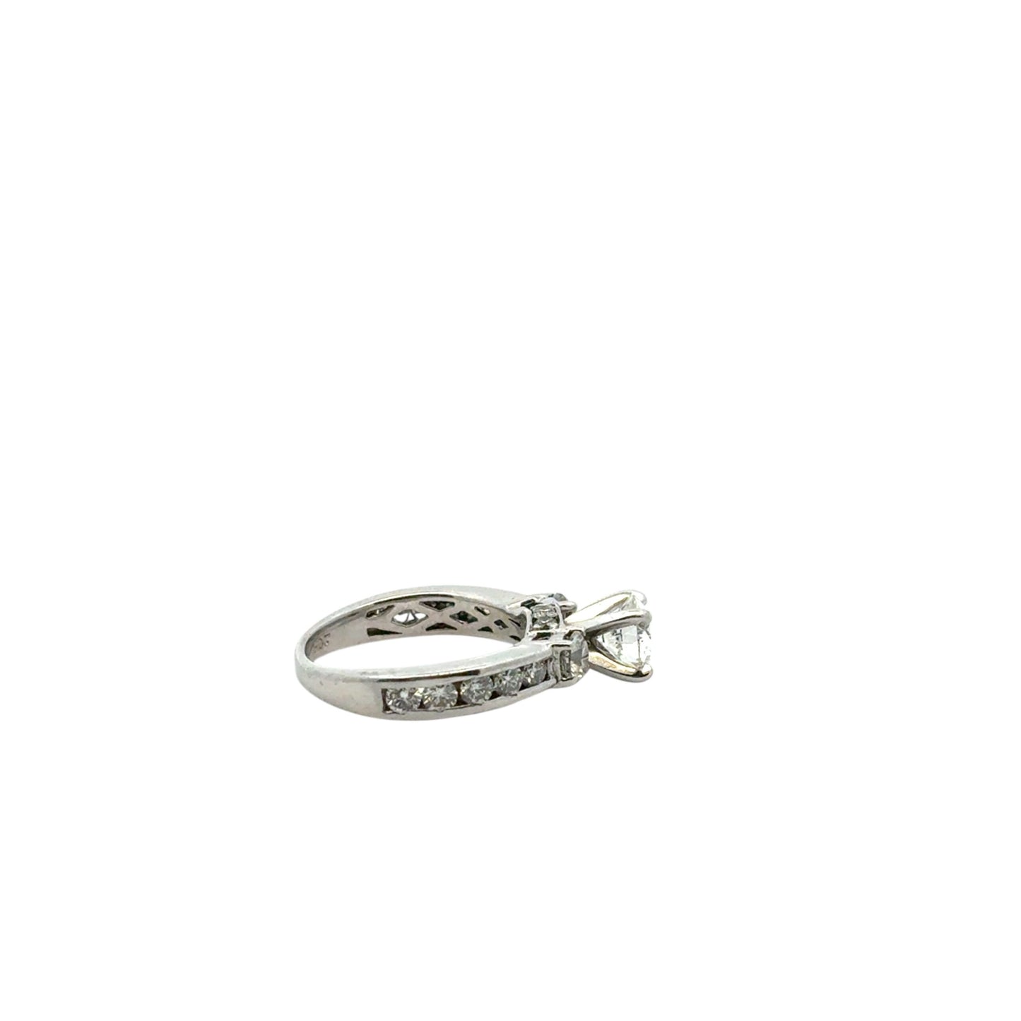 Platinum approx. 1.36ctw Natural Round Diamond Engagement Ring