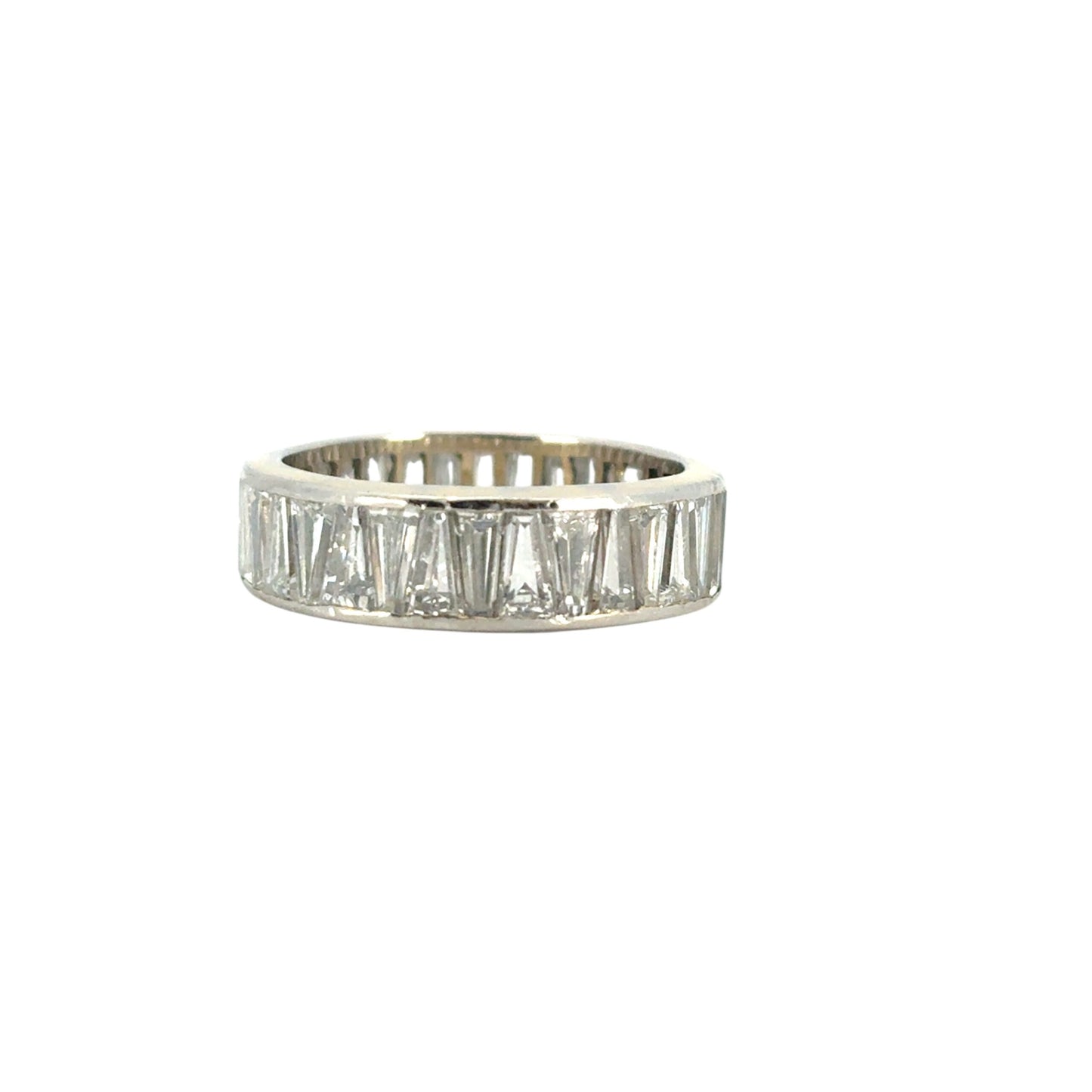 Vintage 14k White Gold Tapered Baguette Diamond Eternity Ring Band
