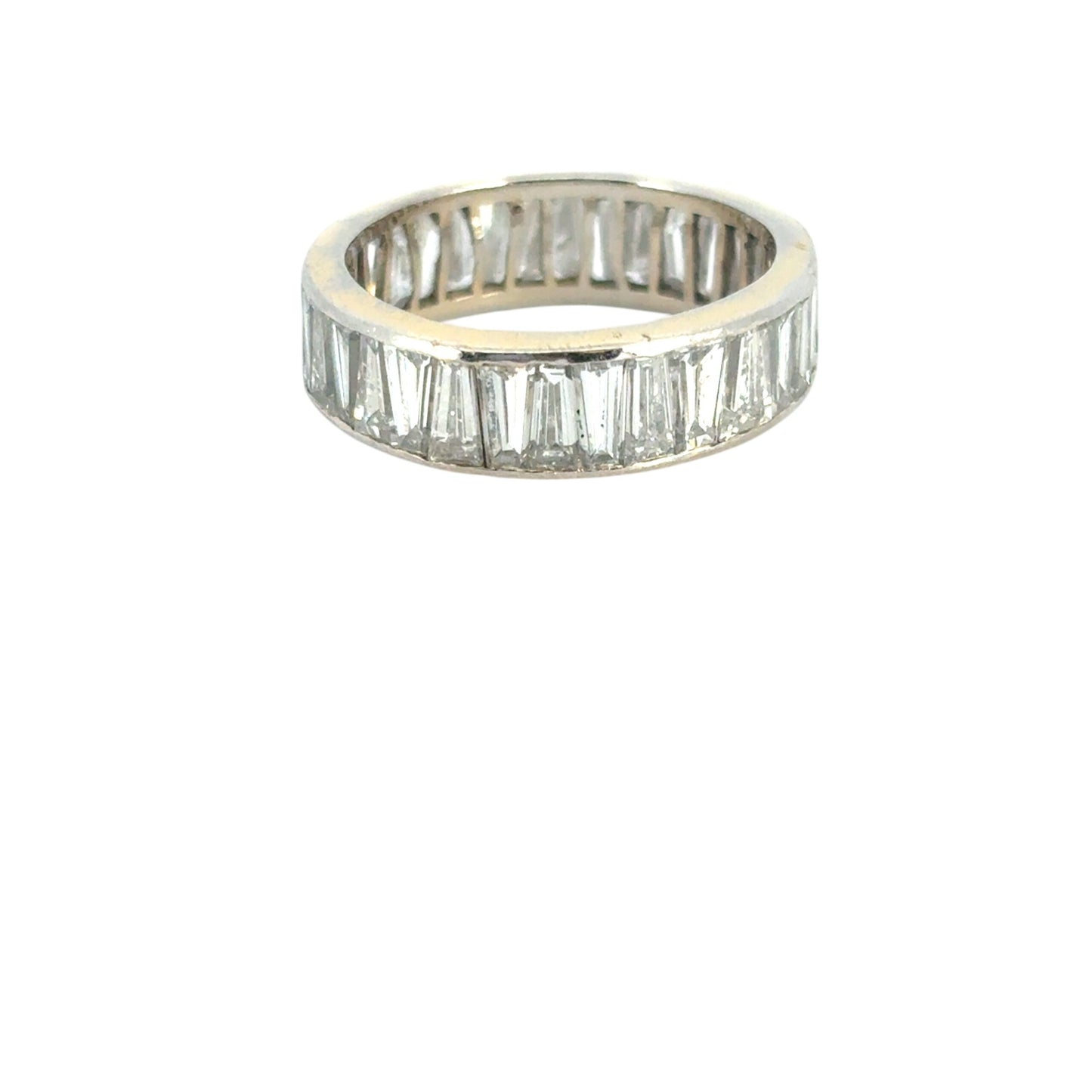 Vintage 14k White Gold Tapered Baguette Diamond Eternity Ring Band