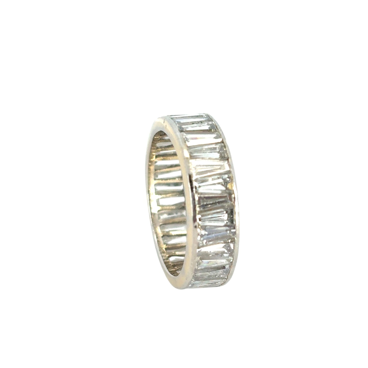 Vintage 14k White Gold Tapered Baguette Diamond Eternity Ring Band