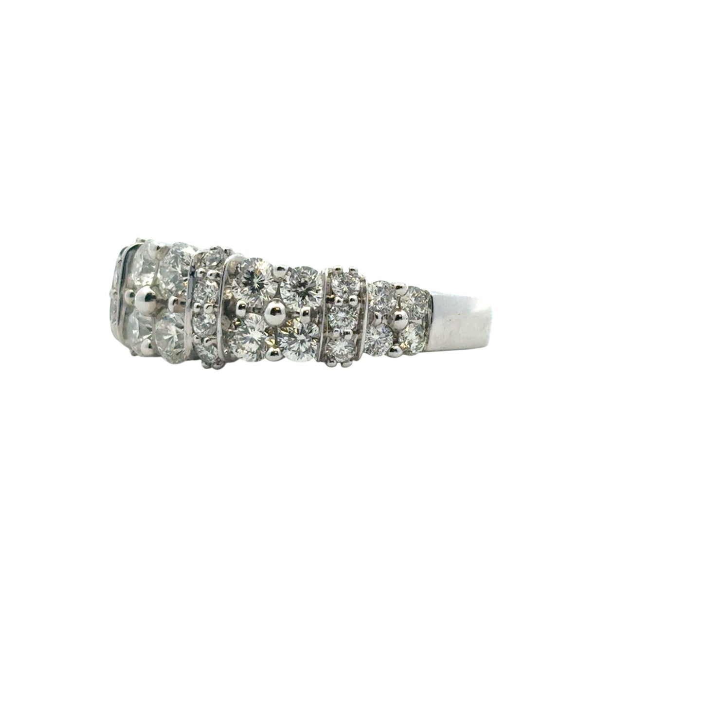14k White Gold 2 Row approx. 1.43ctw Diamond Ring
