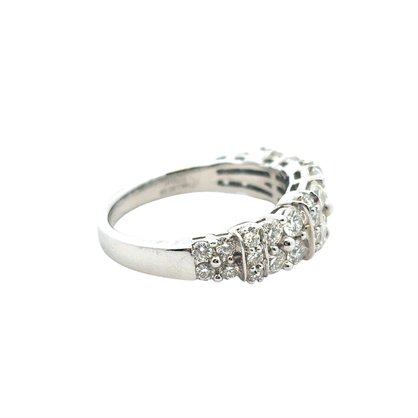 14k White Gold 2 Row approx. 1.43ctw Diamond Ring