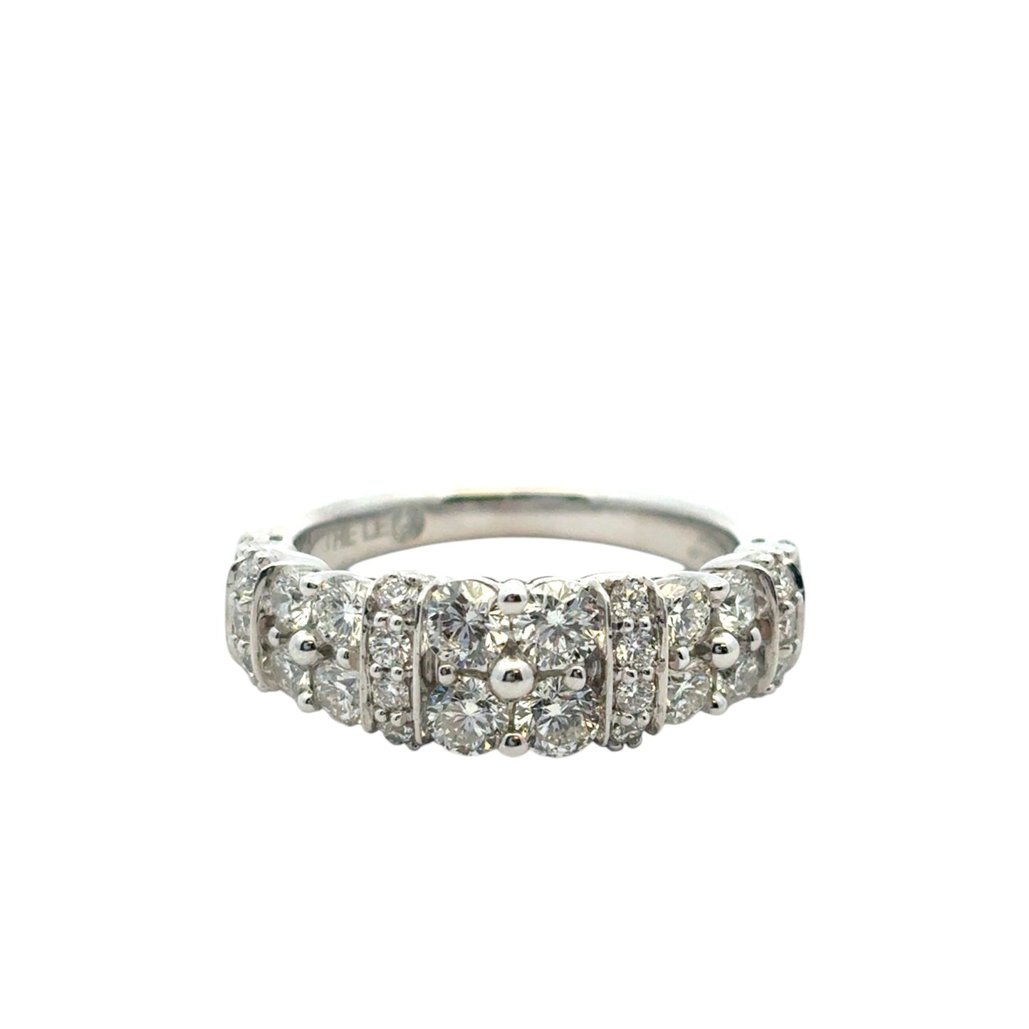 14k White Gold 2 Row approx. 1.43ctw Diamond Ring