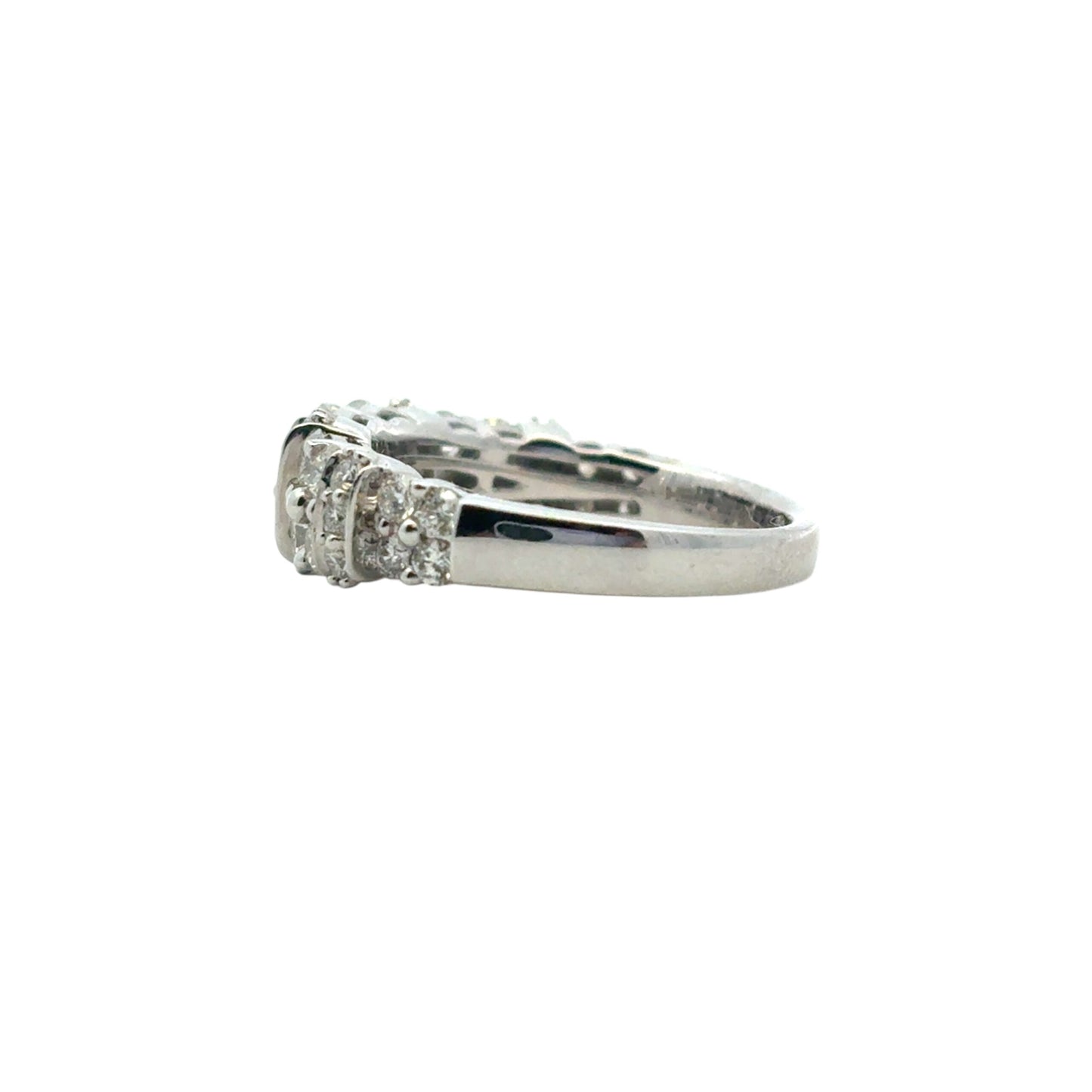 14k White Gold 2 Row approx. 1.43ctw Diamond Ring