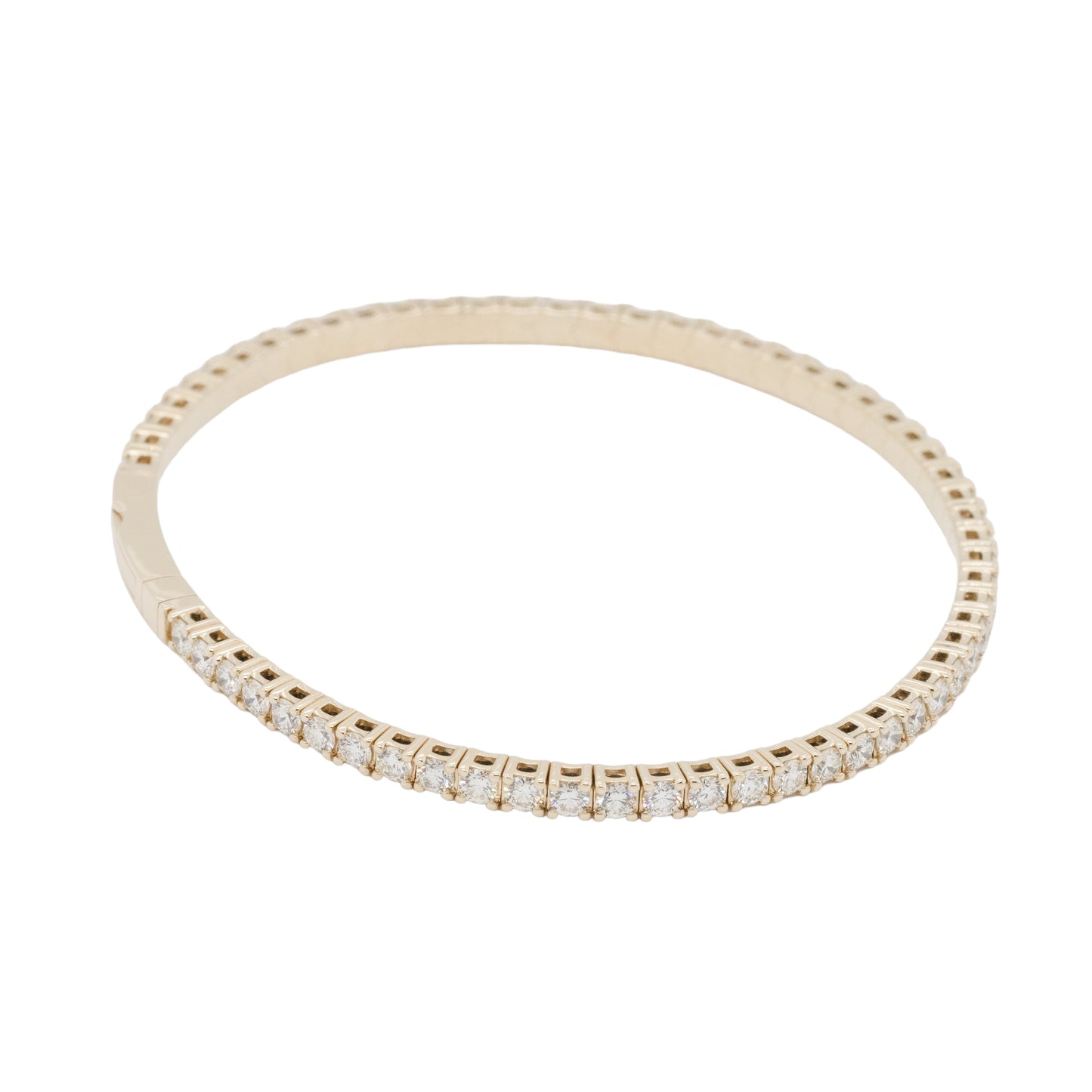 14k Yellow Gold 2.81ctw Natural Diamond Stretch Tennis Style Bangle Bracelet