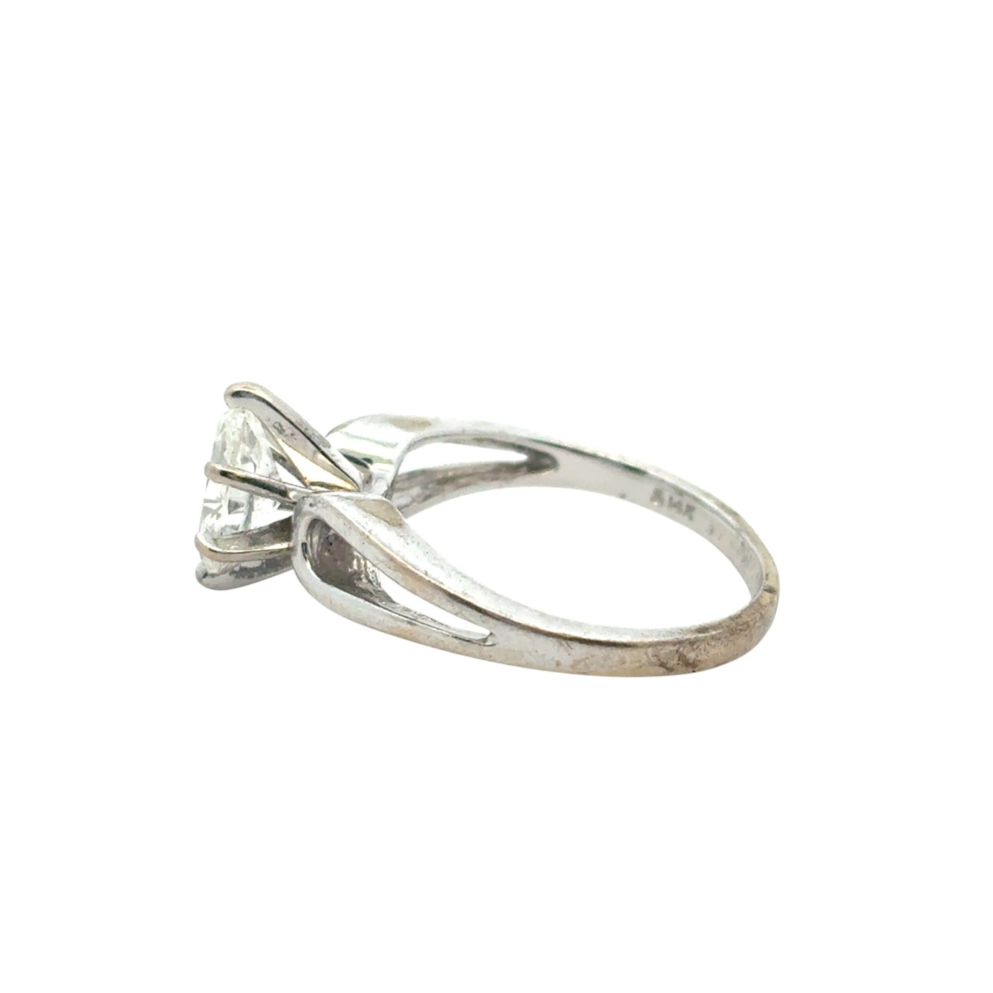 14k White Gold approx. 0.75 ct Natural Marquise Diamond Ring