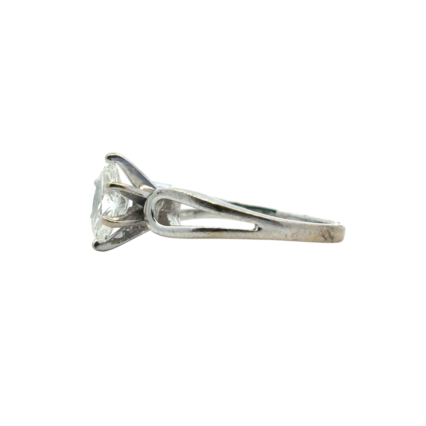 14k White Gold approx. 0.75 ct Natural Marquise Diamond Ring