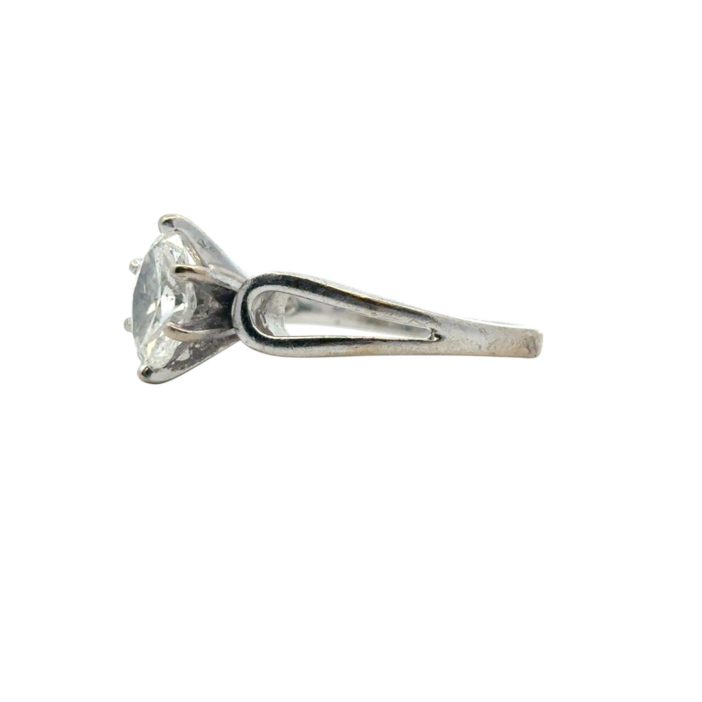 14k White Gold approx. 0.75 ct Natural Marquise Diamond Ring