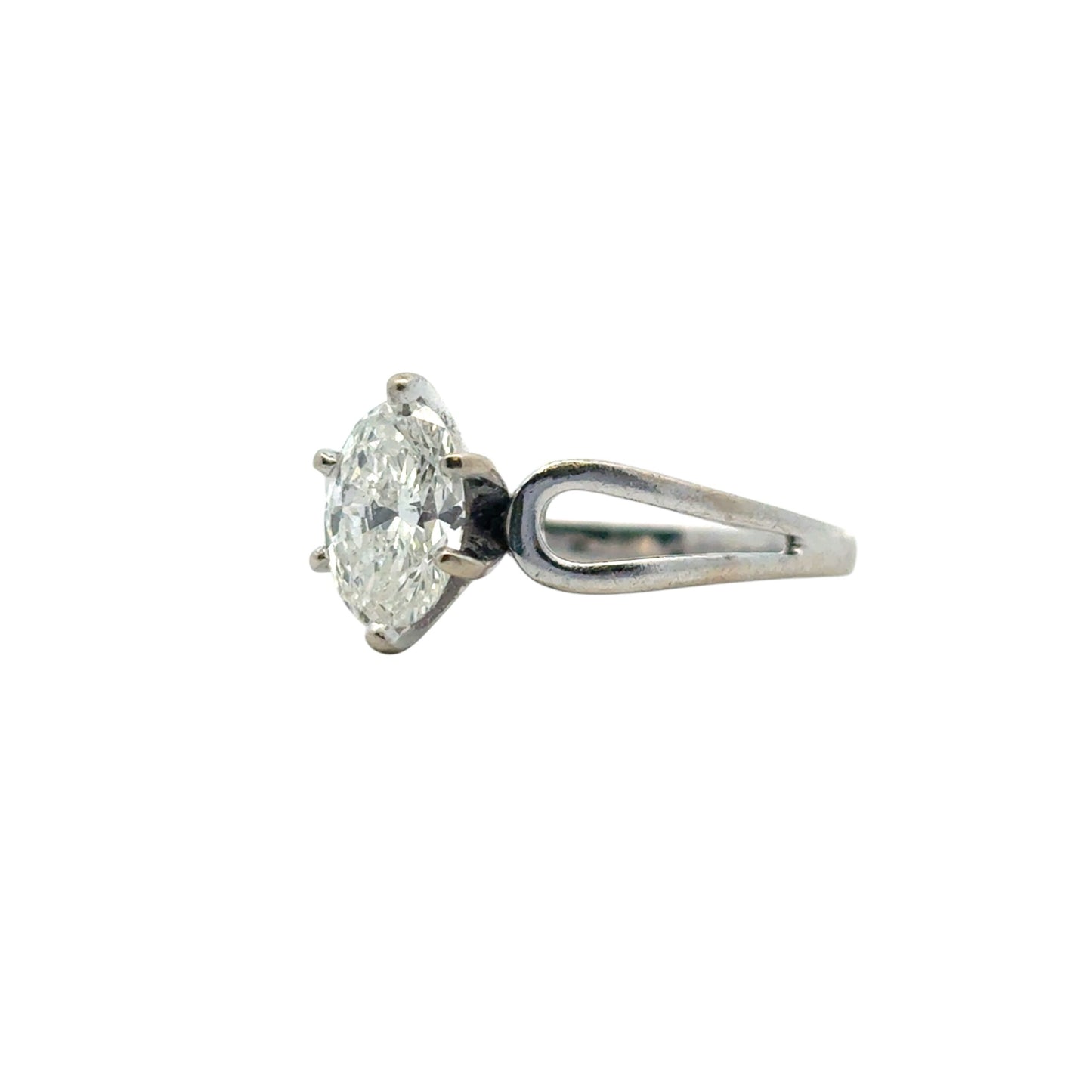 14k White Gold approx. 0.75 ct Natural Marquise Diamond Ring
