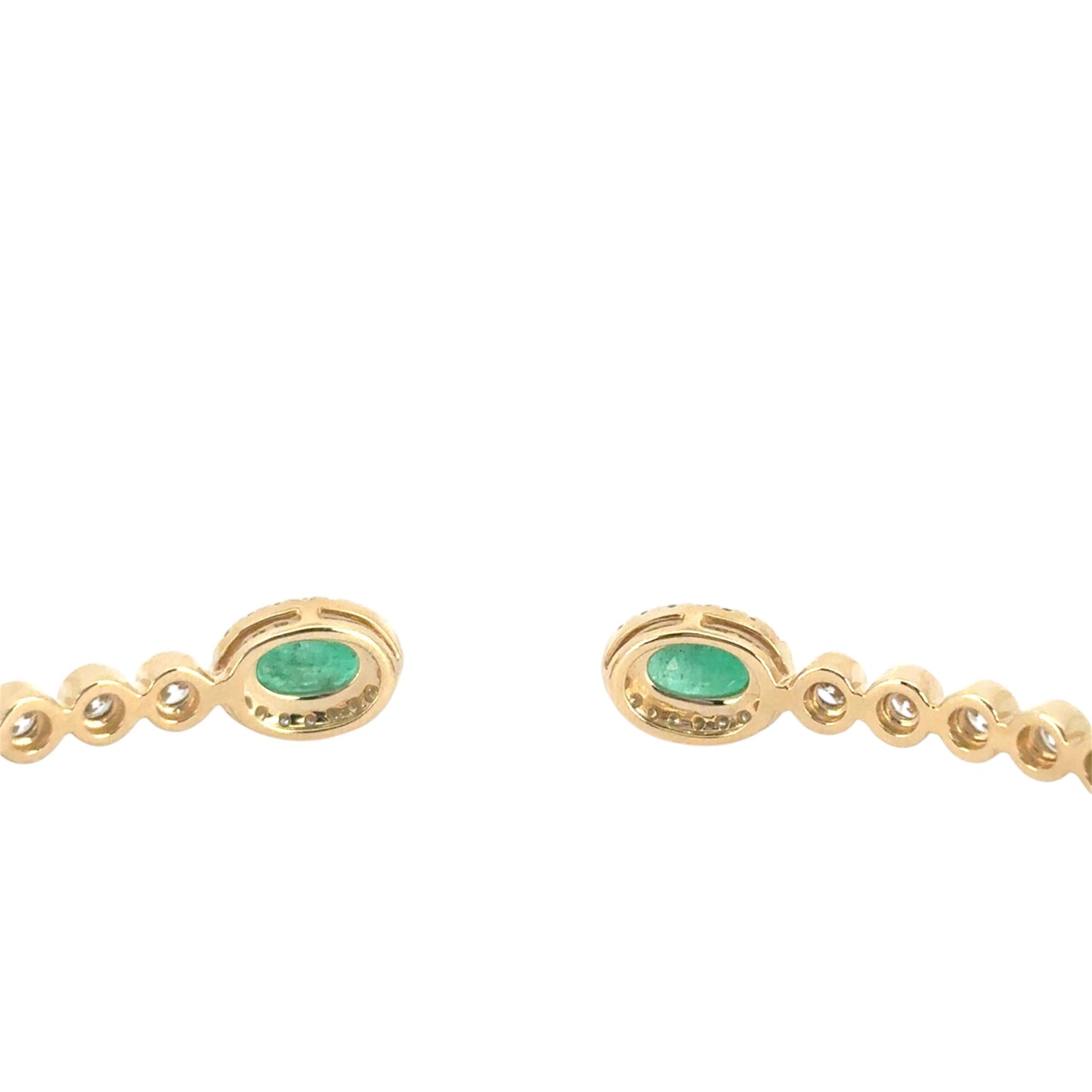 14k Yellow Gold 0.53ctw Round Brilliant Diamond and 0.88ctw Emerald Bracelet