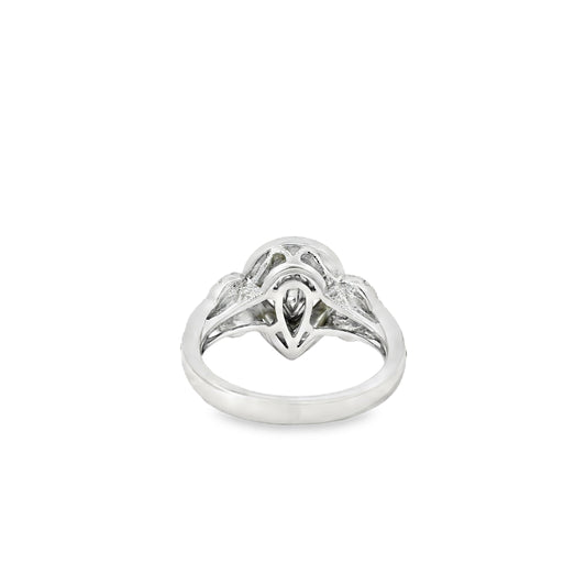 18k White and Yellow Gold 1.47ctw Pear Cut Fancy Yellow Diamond Ring