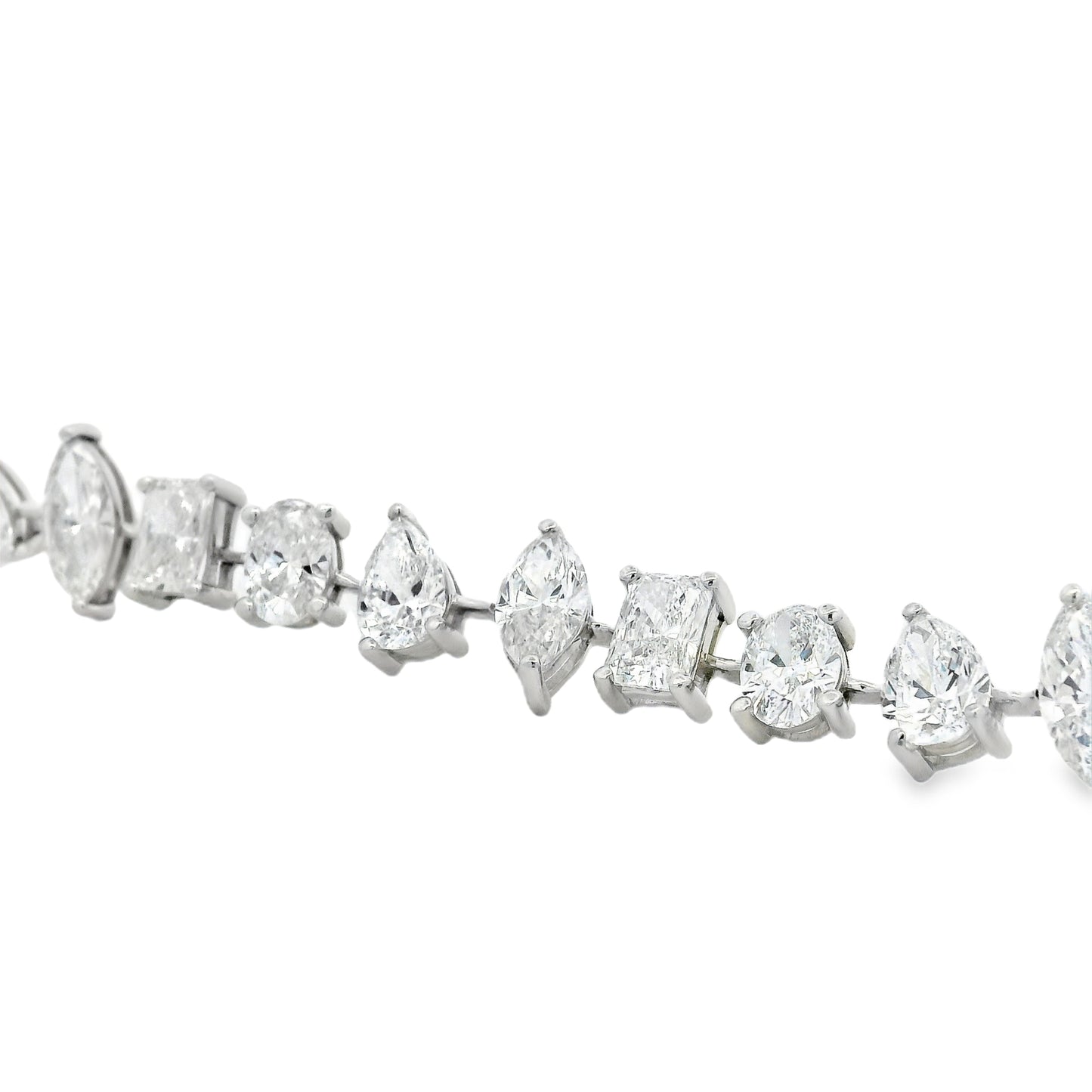 14k White Gold 22.86ctw Mixed Cut Lab Grown Diamond Bracelet