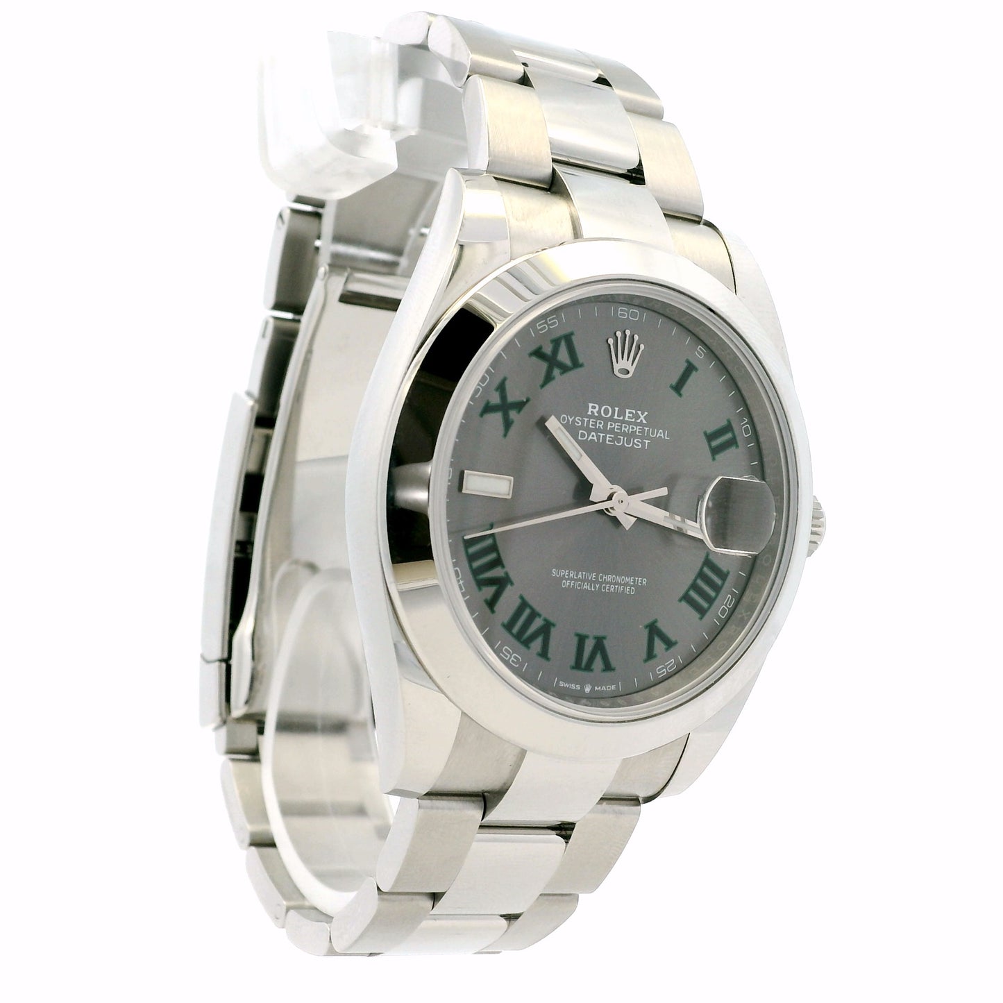 Rolex 126300 41mm Datejust Wimbledon Dial on Oyster Bracelet Watch