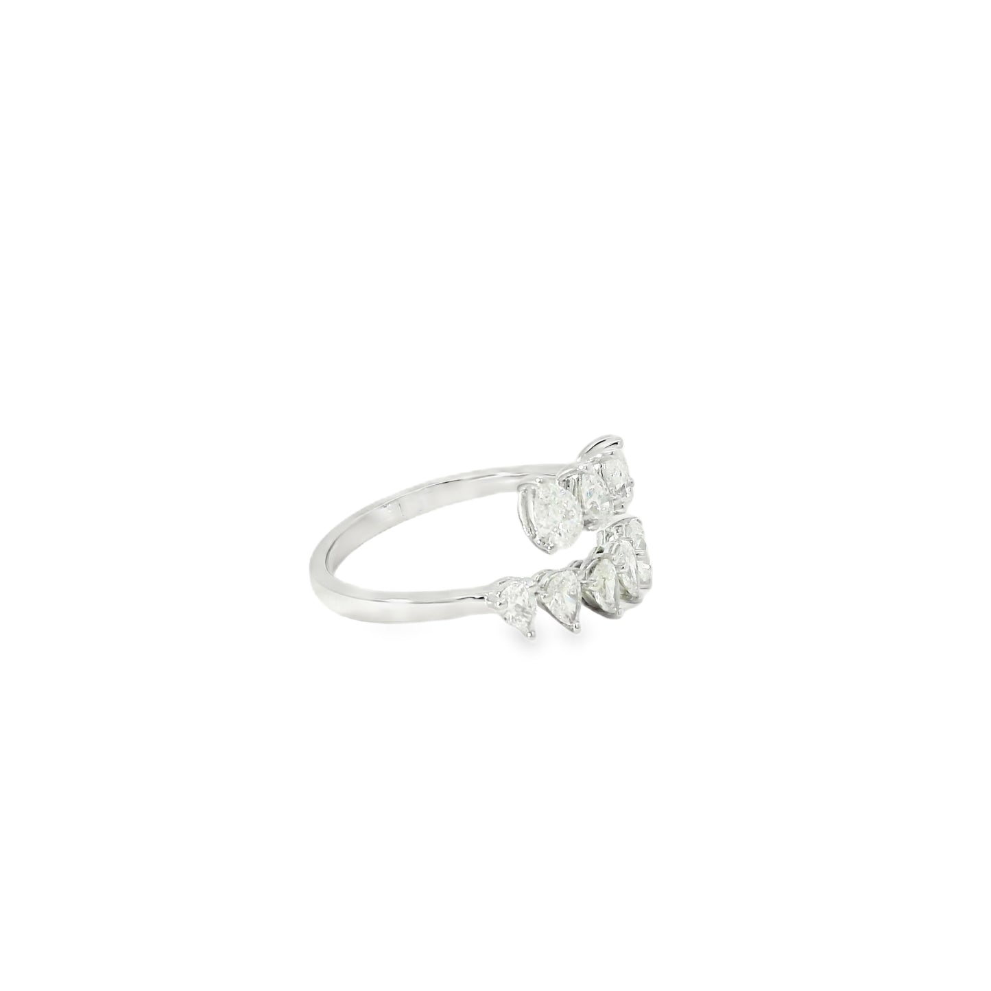 14k White Gold 1.15ctw Marquise Cut Bypass Ring