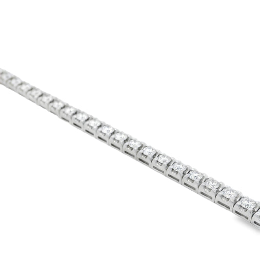 14k White Gold 4.98ctw Natural Round Brilliant Diamond Tennis Bracelet