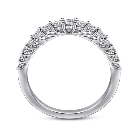 Curved Platinum Shared Prong Diamond Wedding Band — Gabriel & Co. AN10959PT4JJ