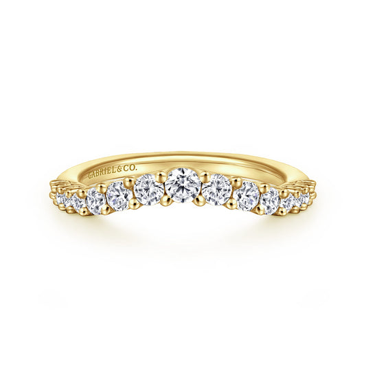 Curved-14K Yellow Gold Diamond Anniversary Band — Gabriel & Co. AN10959Y44JJ