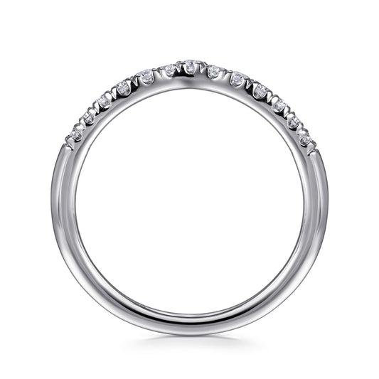 Curved Platinum French Pave Diamond Wedding Band — Gabriel & Co. AN10974PT4JJ