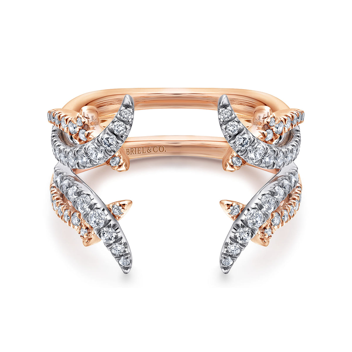 14K White and Rose Gold Diamond Ring Enhancer — Gabriel & Co. AN12542S-T44JJ