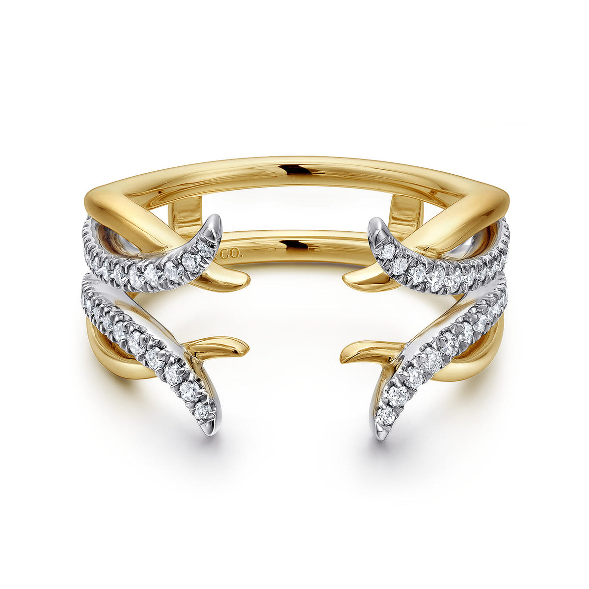 14K White and Yellow Gold Diamond Ring Enhancer — Gabriel & Co. AN12545S-M44JJ