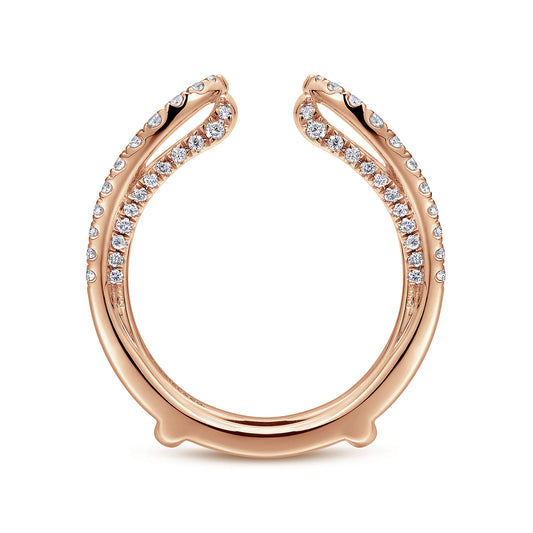 14K Rose Gold French Pave Set Diamond Ring Enhancer — Gabriel & Co. AN12738S-K44JJ