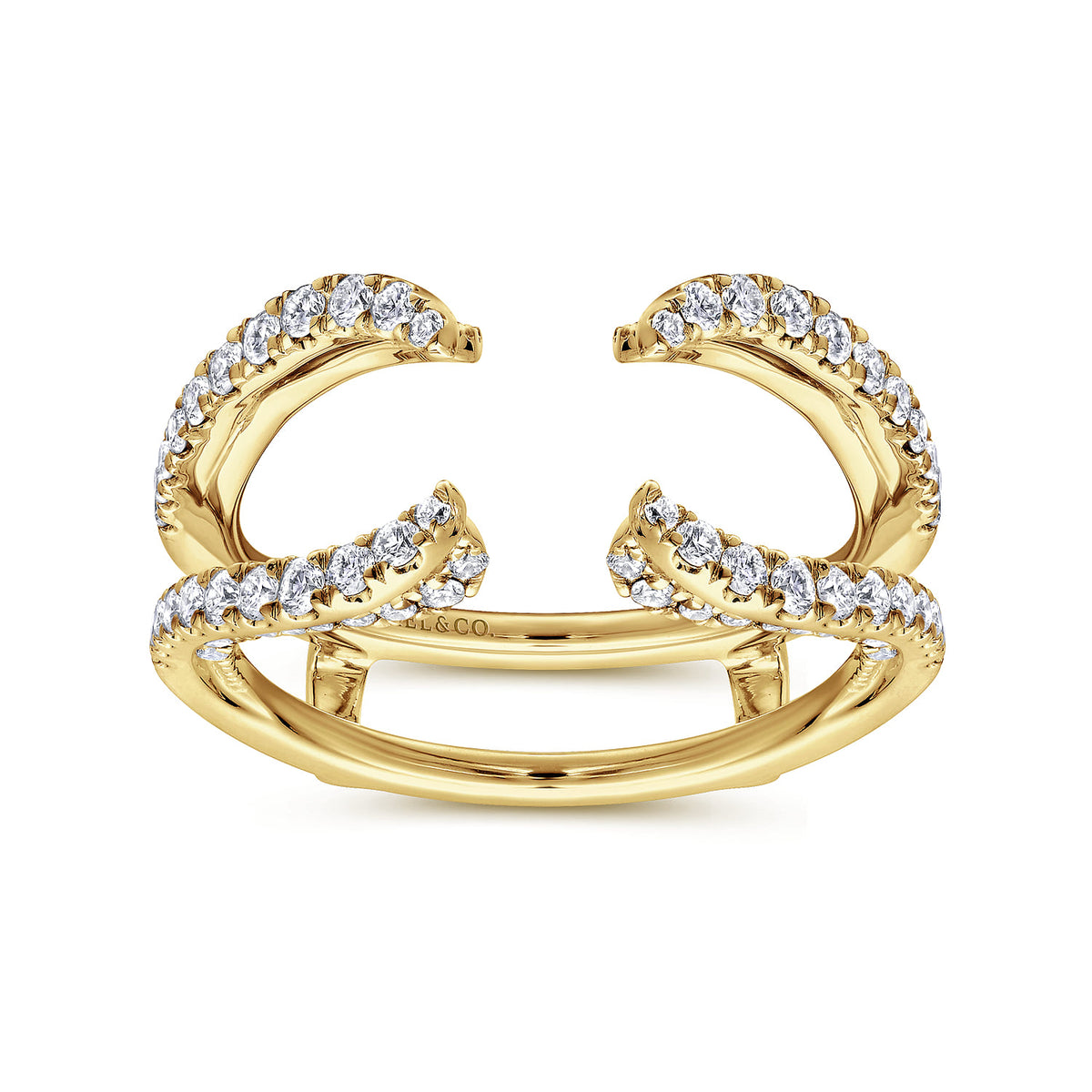 14K Yellow Gold French Pave Set Diamond Ring Enhancer — Gabriel & Co. AN12738S-Y44JJ