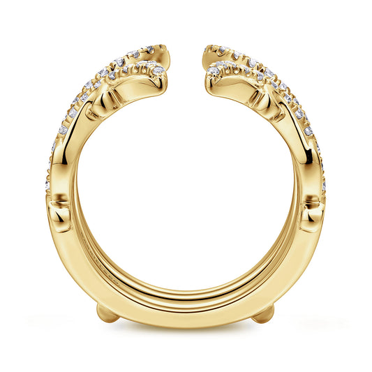 14K Yellow Gold French Pave Set Diamond Ring Enhancer — Gabriel & Co. AN12740L-Y44JJ