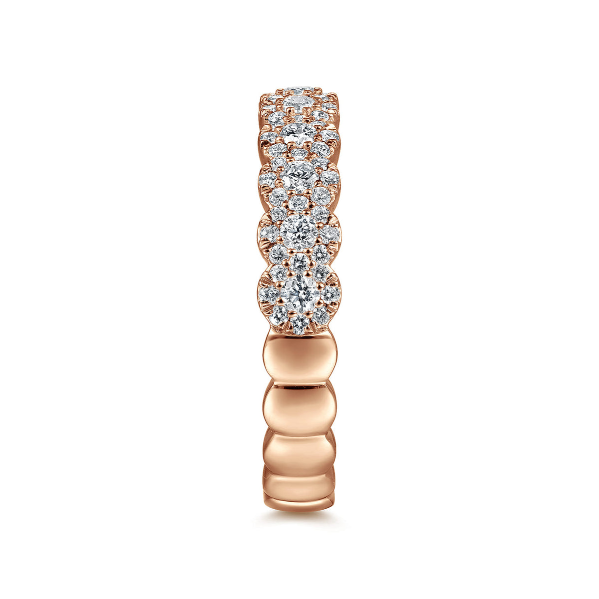 14K Rose Gold Round Diamond Halo Anniversary Band — Gabriel & Co. AN14685K44JJ