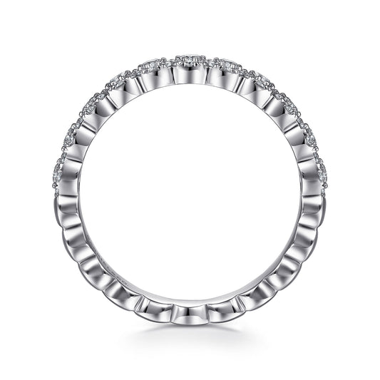 Platinum Round Diamond Halo Anniversary Band — Gabriel & Co. AN14685PT4JJ