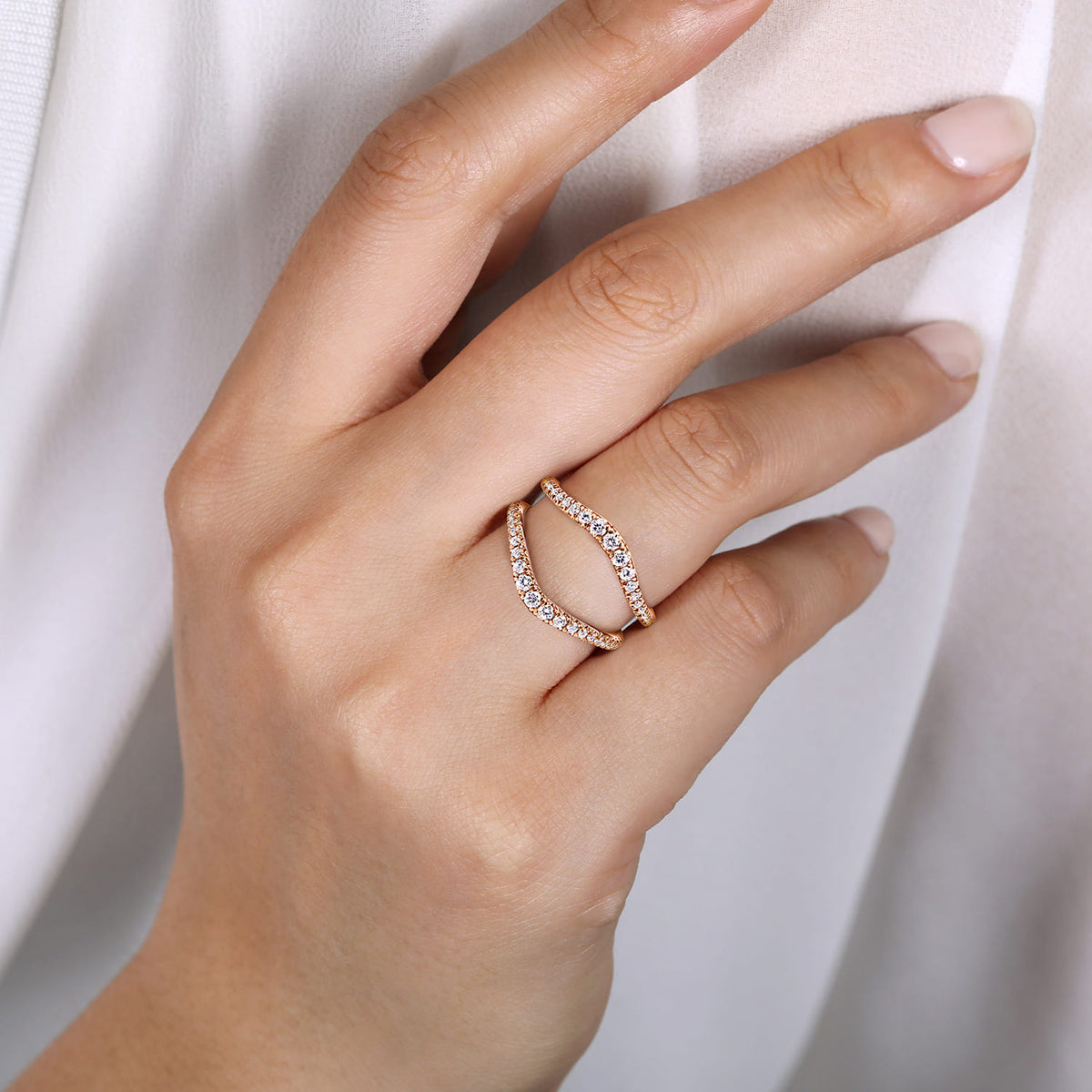 14K Rose Gold Diamond Ring Enhancer — Gabriel & Co. AN14749M-K44JJ